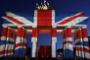 The Brandenburg Gate is illuminated with the colours of the British flag to show solidarity with the victims of the ...