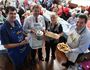 TEA TIME: Brendon Searle, Member for Burnett Stephen Bennett, Bernice Maidment and Brant Duff at Bundys Biggest Morning Tea at the Bundaberg QCWA Hall.