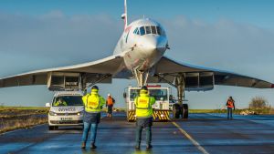 The Concorde at its final home at Aerospace Bristol.