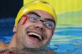 Ben Treffers after his win in the 50m backstroke.