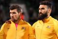 Mat Ryan (L) says the battle for starting XI spots in the Socceroos squad is good, ahead of their crucial clash with ...