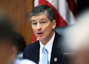 The House Financial Services Committee Chairman Jeb Hensarling of Texas, speaks during a markup of HR 10, the Financial CHOICE Act of 2017, on a Capitol hallway in Washington, Tuesday, May 2, 2017.   (AP Photo/Manuel Balce Ceneta)