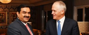 Gautam Adani and Prime Minister Malcolm Turnbull. 