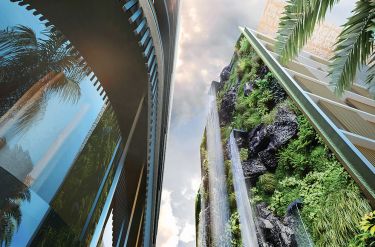 Waterloo apartments inspired by jungle to splash out with seven-storey waterfall