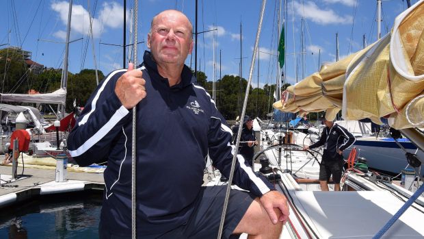 Pelagic Magic crew member former AFP commissioner Shane Connelly preparing for the Sydney to Hobart race at the Cruising ...