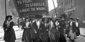 Suffragettes march in Bermondsey, south London, 1911