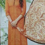 Cotton Silk chanderi orange Dress Material With Dupatta