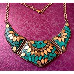 Green Non-Precious Metal Base Metal Fashion Necklace