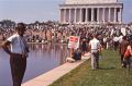 Protesters gather at the Lincoln Memorial to march on Washington.