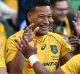 Keeping it simple: Israel Folau roared back to form with a brace.