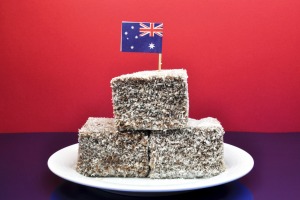 Australia Day January 26, celebrate with tradional Aussie tucker food such as lamingtons.