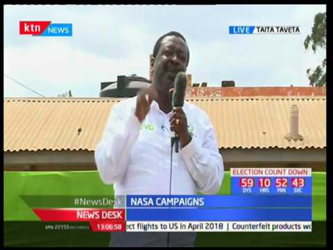 NASA leader Raila Odinga leads rally in various parts of Taita Taveta County