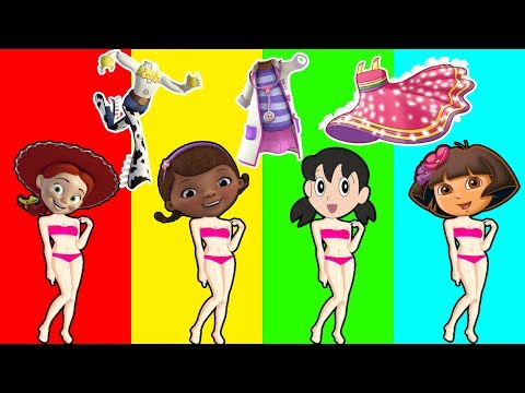 Wrong Dress Bikini Doc McStuffins Doraemon Shizuka Dora the Explorer Toys Story Finger Family Song