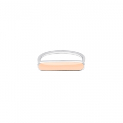 Stacker Ring - Milky Peach and Sterling Silver