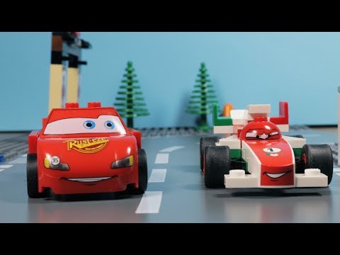 Lego Disney Cars - Why did Lightning McQueen Mater and Sarge have a car accident?