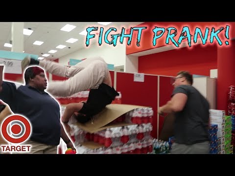 FAKE FIGHT IN TARGET PRANK GONE WRONG! (COPS CALLED)