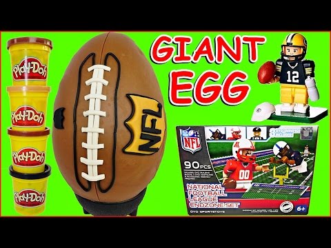 GIANT FOOTBALL PLAY DOH SURPRISE EGG & Toys + OYO National Football League Endzone Set