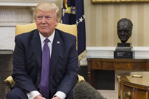 US President Donald Trump at the White House, Washington, 12 April, 2017.