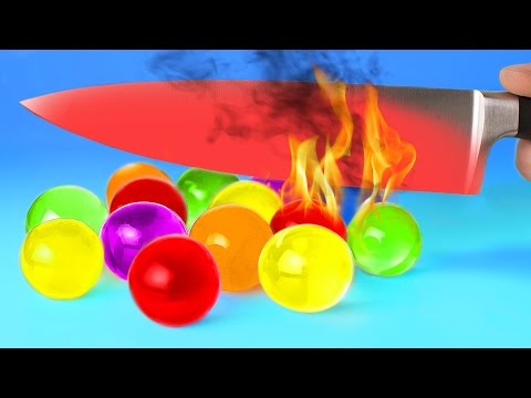 EXPERIMENT Glowing 1000 degree KNIFE VS 15 OBJECTS! Orbeez Crayons Sour Candy and Toys! SATISFYING