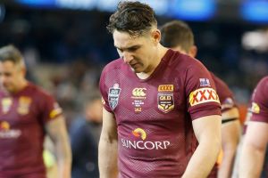 MELBOURNE, AUSTRALIA - JUNE 17: A dejected Billy Slater of Queensland walks from the ground after game two of the State ...