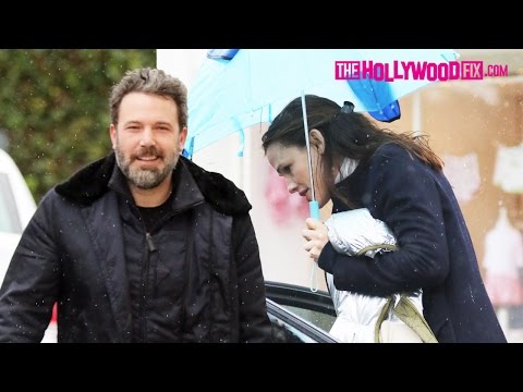 Ben Affleck & Jennifer Garner Show Off Their New Bentley At Church In The Rain 1.22.17