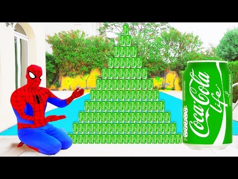 CRAZY COCA COLA GREEN CHALLENGE! w/ Spiderman, Hulk & Joker Funny Movie in Real Life