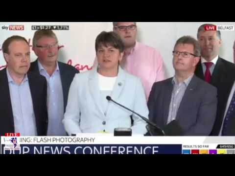 DUP Leader Arlene Foster Giving A Statement On Forming Government With Tories