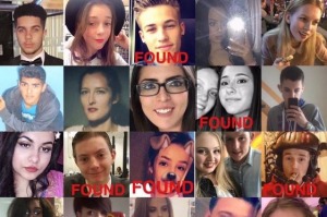 Montages of the faces of missing concert goers are being circulated on Twitter in the wake of the Manchester explosion.