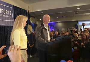 Republican Greg Gianforte prepares to go onstage at a hotel ballroom in Bozeman, Montana, on May 25, 2017, to thank supporters after winning Montana's sole congressional seat. In his speech, Gianforte apologized for a altercation at his campaign headquarters with a reporter on the eve of the special election. The altercation led to a misdemeanor assault citation. (AP Photo/Bobby Caina Calvan)BC250: Republican Greg Gianforte addresses supporters at a hotel ballroom in Bozeman, Montana, on May 25, 2017, after winning Montana's sole congressional seat. In his speech, Gianforte apologized for a altercation at his campaign headquarters with a reporter on the eve of the special election. The altercation led to a misdemeanor assault citation. (AP Photo/Bobby Caina Calvan)Bobby Caina CalvanReporterAssociated PressHelena, MontanaMobile: 917.551.0980Capitol Office: 406.449.5542Twitter: @bobbycalvanEmail: bcalvan@ap.org%lt;mailto:bcalvan@ap.org%gt;Website: www.ap.org%lt;http://www.ap.org/%gt;