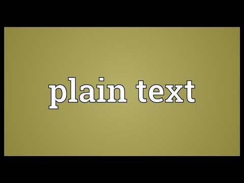 Plain text Meaning