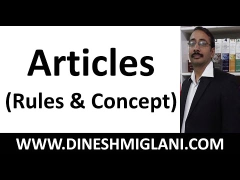 Articles ( English Grammar) Best Concept and Rules by Team, Dinesh Miglani Tutorials