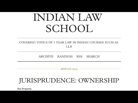 Jurisprudence: Ownership