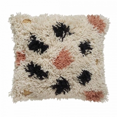 Leopard shag square cushion