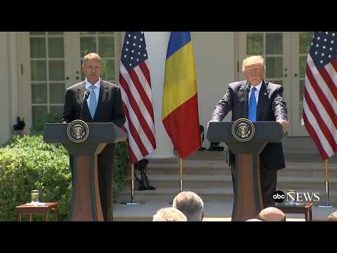 President Donald Trump holds news conference with Romanian President Iohannis