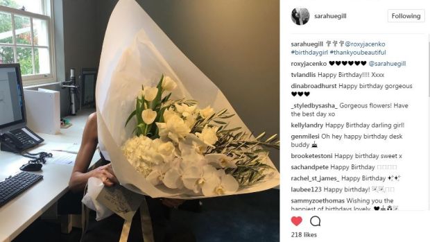 Sara Huegill received flowers from Roxy Jacenko for her birthday in March. They both deny a falling out.