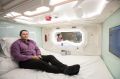 Manager James Oliver inside a pod in Sydney's first capsule hotel.