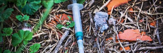 syringe on the ground