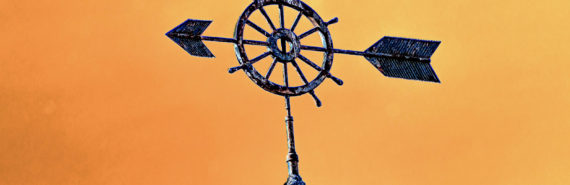 weathervane against copper sky