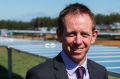 Shane Rattenbury and Andrew Barr at Majura Solar Farm. 