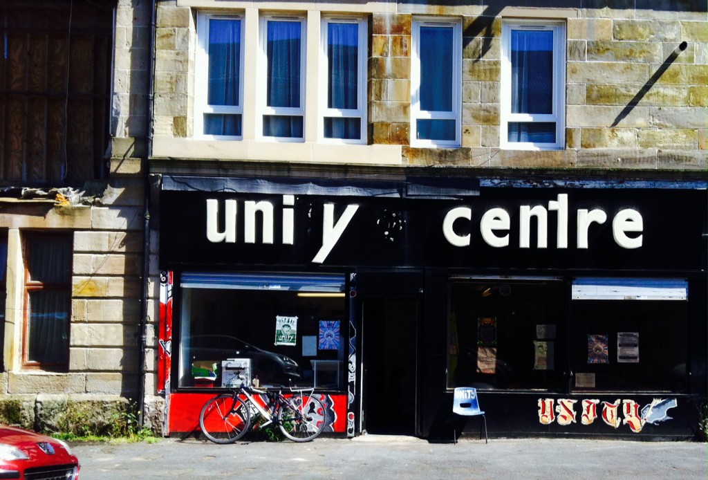 The Unity Centre shop front in Glasgow