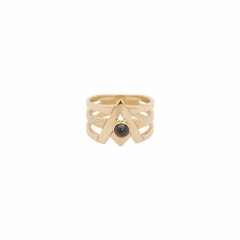 Orbiting Star Pyramid Gem Ring