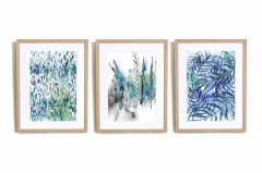 Set of 3 Nature In Blue Art Prints