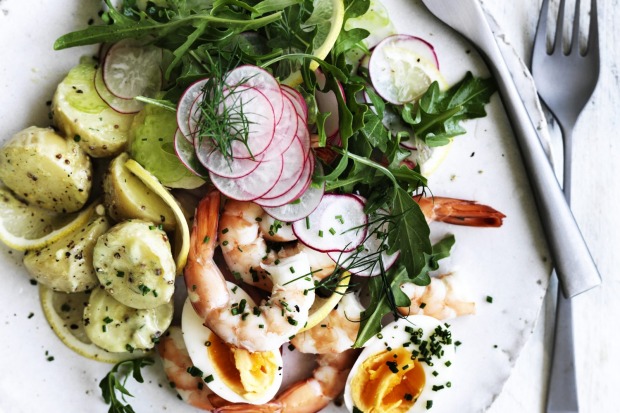 Potato, prawn and avocado salad <a ...