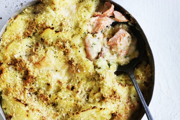 Jill Dupleix's fish, prawn and potato-topped pie <a ...