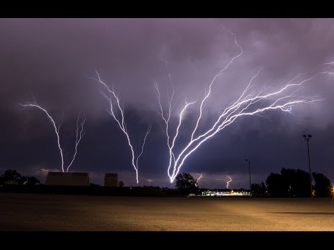 INCREDIBLE Upward Lightning (Ground to Cloud) - May 18, 2017