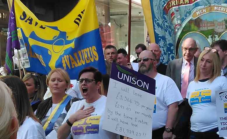 Teaching assistant protest in Durham on Saturday 25 March. Photo: Megan Charlton