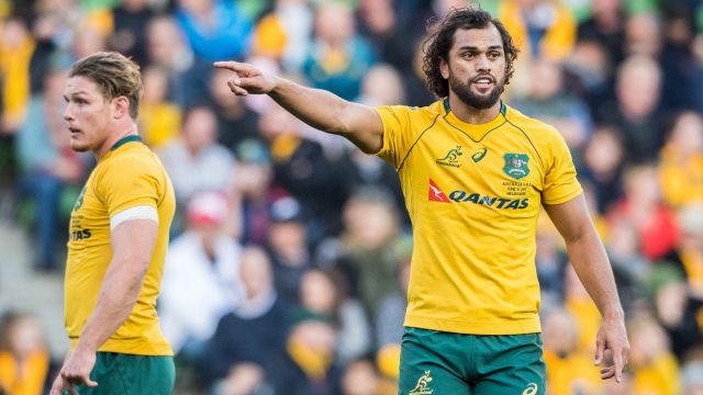 Debut: Karmichael Hunt in his first Wallabies Test on Saturday against Fiji