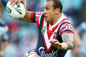 SYDNEY, AUSTRALIA - AUGUST 14: Blake Ferguson looks for support during the round 23 NRL match between the Sydney ...