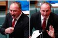 Deputy Prime Minister Barnaby Joyce in full flight during Question Time at Parliament House in Canberra.