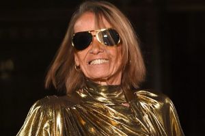 Anita Pallenberg walks the runway at the Pam Hogg show at Fashion Scout during London Fashion Week Spring/Summer ...